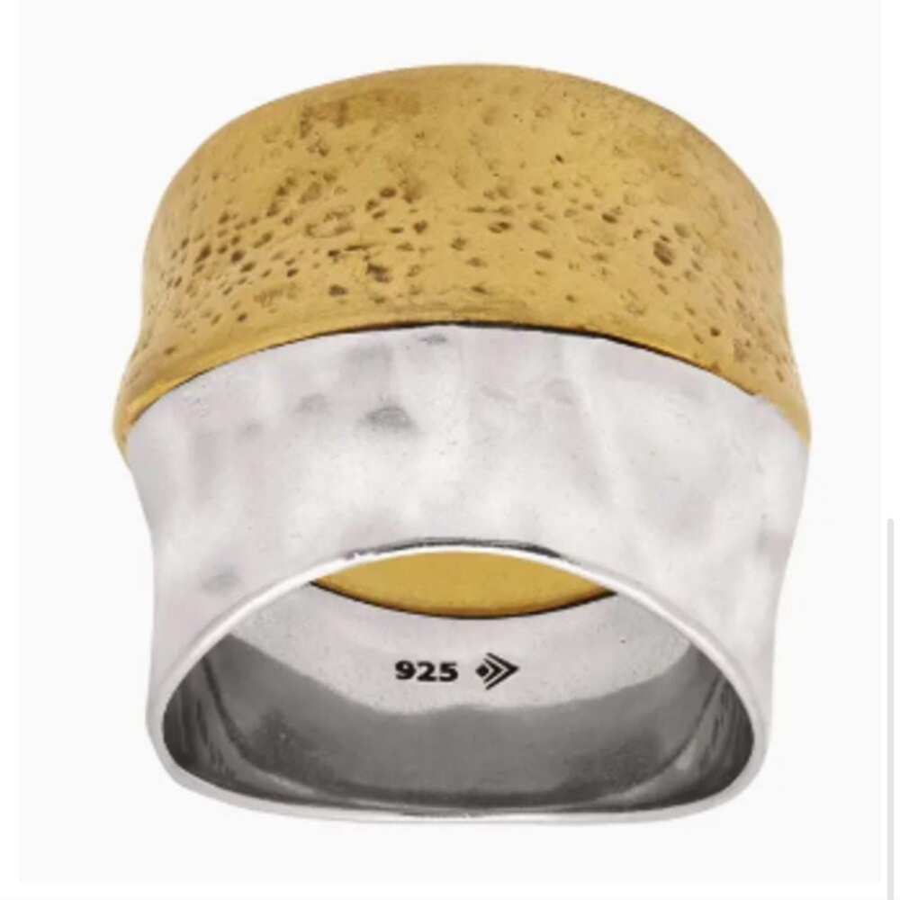 Rain or Shine Elegant Gold-Tone Hammered Ring